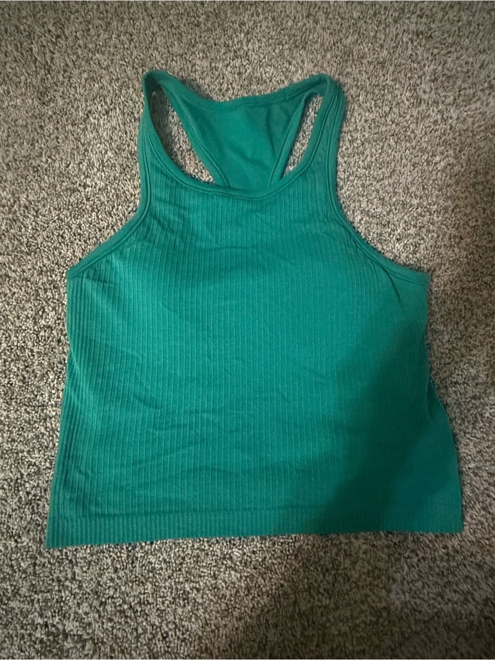 Lululemon Green Ribbed Racerback Tank Top